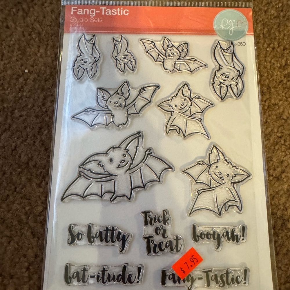 Fang-Tastic Bat Clear Stamp Set - Black & Orange Accents